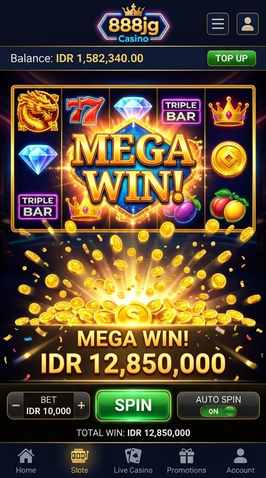 Tampilan antarmuka 888jg yang sederhana dan intuitif.